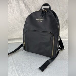 Kate Spade Watson Lane Hartley Black Nylon Small Medium Backpack Bag Golden Zip